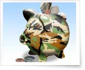 camouflaged piggy bank